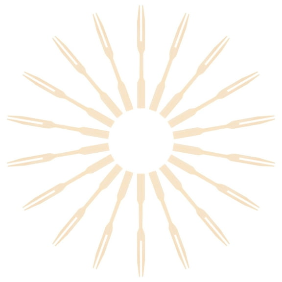 OFFIGAM 100pcs Appetizer Skewers Bamboo Fruit Forks Beige Disposable Utensil for Family Gatherings Picnics