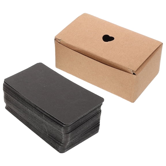 OFFIGAM 100pcs Kraft Greeting Cards Word Note Cards Black Cardstock Blank Design For Any Occasion