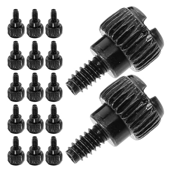 OFFIGAM 100pcs Black Thumb Screws with Quick Side Panel Locking, Q215A Carbon Steel for Computer Case Assembly and Repair