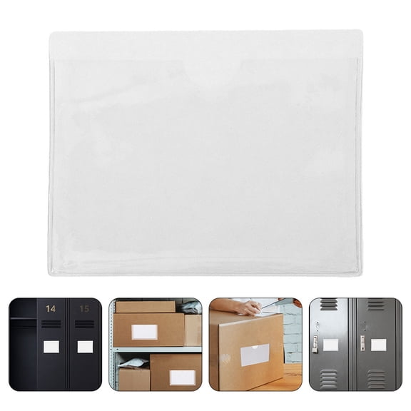 OFFIGAM Clear PVC Label Holders with Transparent Adhesive Pockets for Organizing and Displaying -