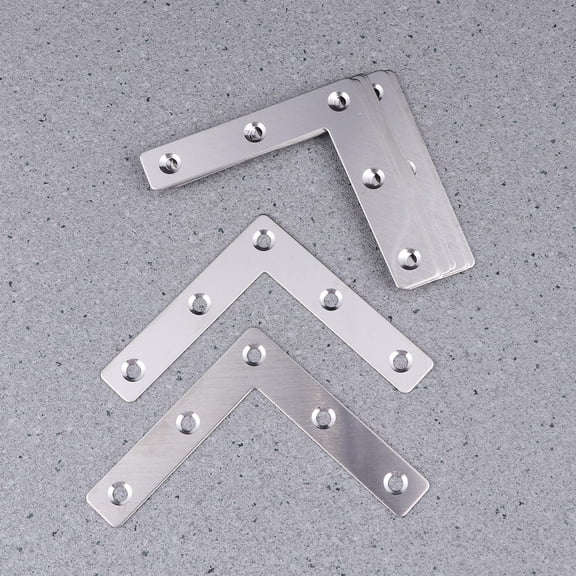 OFFIGAM 10Pcs Angle Bracket Stainless Steel Plated Silver Sturdy Design with Easy Installation