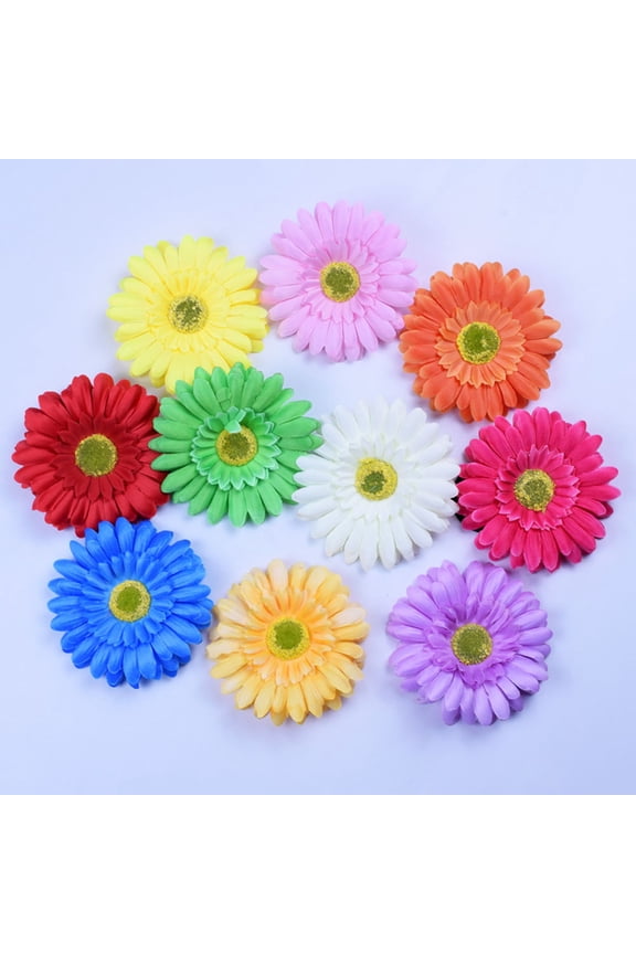 10Pcs Beach Hair Clips Durable Sunflower Hairpins Assorted Colors for Wedding and Party