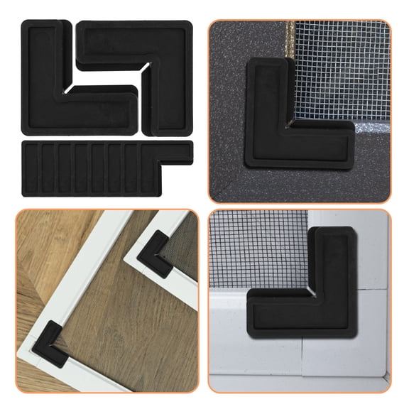 OFFIGAM 10Pcs Black Plastic Screen Frame Corner Braces for Furniture and Window Screens