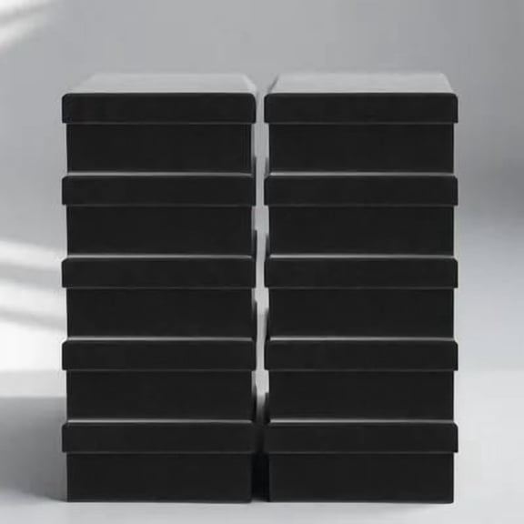 OFFIGAM 10Pcs Black Paper Boxes Thick Sturdy Packaging Boxes for Storage