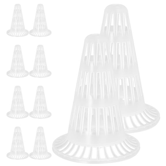 OFFIGAM 10Pcs Bonsai Bottom Mesh Mats Transparent Plastic Pot Pads for Improved Drainage