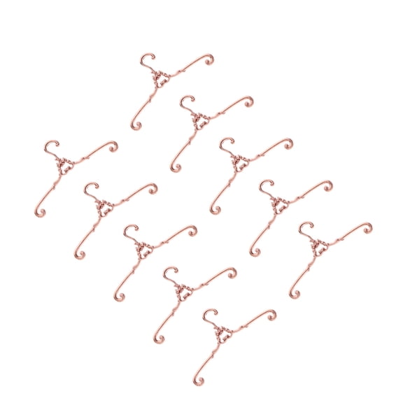 OFFIGAM 10Pcs Dollhouse Décor Mini Hanger Alloy Rose Gold for Organizing