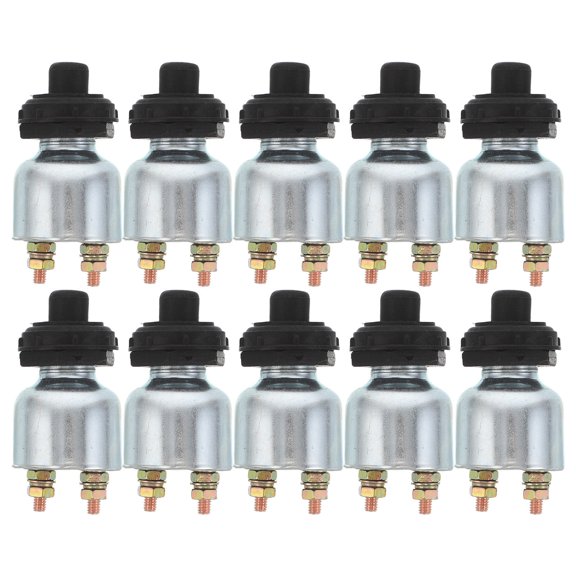 OFFIGAM 10Pcs Easy Install Car Ignition Switch Push Button Starter Kit Metal Durable Automotive Replacement