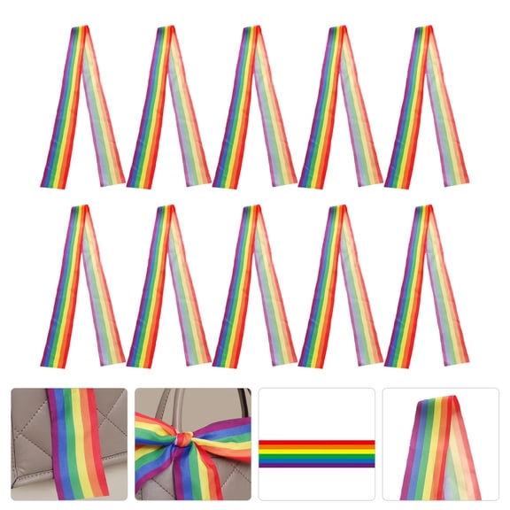 OFFIGAM 10Pcs Festive Ribbon Set Decorative Wrapping Ribbon for Pride Assorted Color DIY Projects Parties