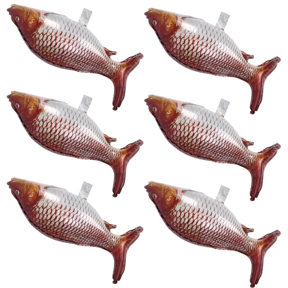 OFFIGAM 10Pcs Fish Balloons Realistic Carp Aluminum Foil Balloons for Fishing Party Decorations