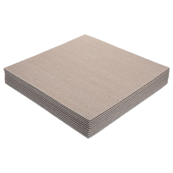 OFFIGAM 10-Pack Khaki Peel and Stick Floor Tiles, Polyester Flooring for Office, Home, and Workspace Use