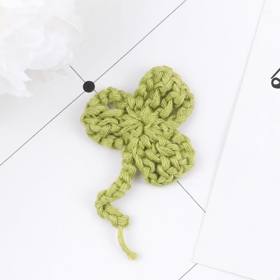 OFFIGAM 10pcs Flower Crocheted Applique Crochet Flowers Wool Green Decorative Patches for Costume Enhancement