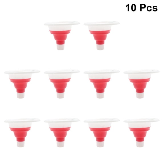 OFFIGAM 10Pcs Folding Silicone Funnel for Kitchen Liquid Transferring with Flexible Collapsible Design