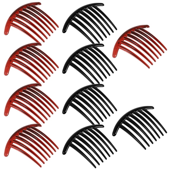OFFIGAM 10-Pack Hair Clip Combs, Plastic Material, Assorted Colors, Stylish Seven Teeth Hair Accessories for Everyday Use