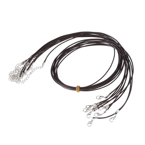 OFFIGAM 10-Pack Brown Imitation Necklace Cords with Clasps for Pendant Making and Bracelet Crafting