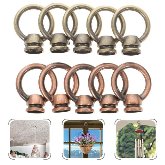 OFFIGAM 10-Pack Metal Hanging Lamp Hooks with Resistant Coating for Pendant Light Fixtures