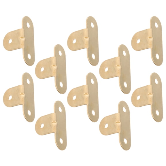 OFFIGAM 10Pcs Golden Brass Corner Brace for Furniture Right Angle T Brackets for Shelves