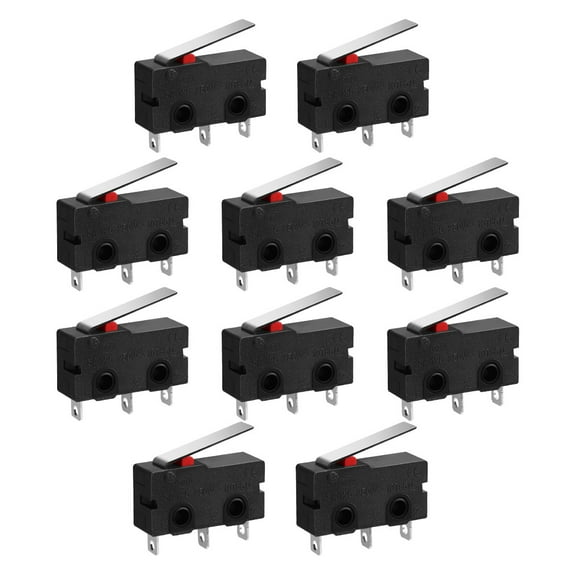 OFFIGAM 10Pcs Micro Switch 125V 5a Easy Install for Communication and Electronic Equipment
