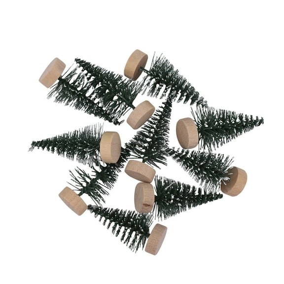 OFFIGAM 10Pcs Small Christmas Tree Artificial Whited Cedar Tabletop Decor for Xmas Party