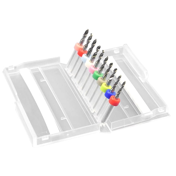 OFFIGAM 10Pcs Pcb Drill Bit Set with Large Scrap Discharge for Smooth Engraving on Wood Metals