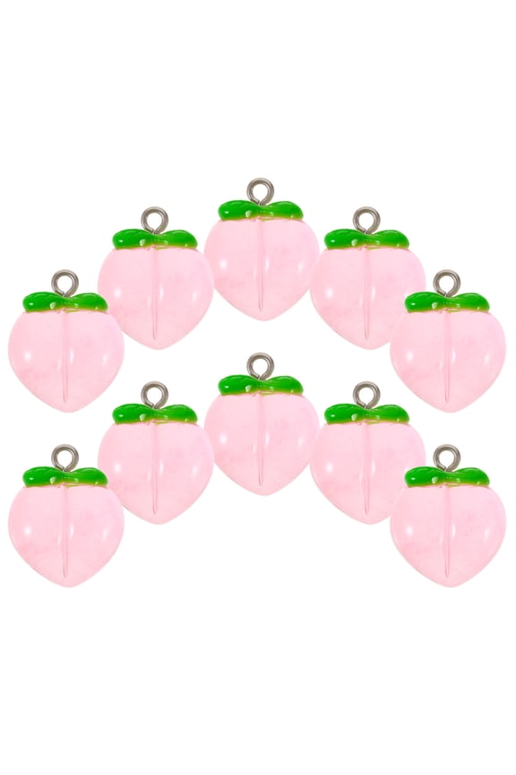 Peach Resin Charms for Jewelry Making, Realistic Fruit Pendants for Crafts and Accessories