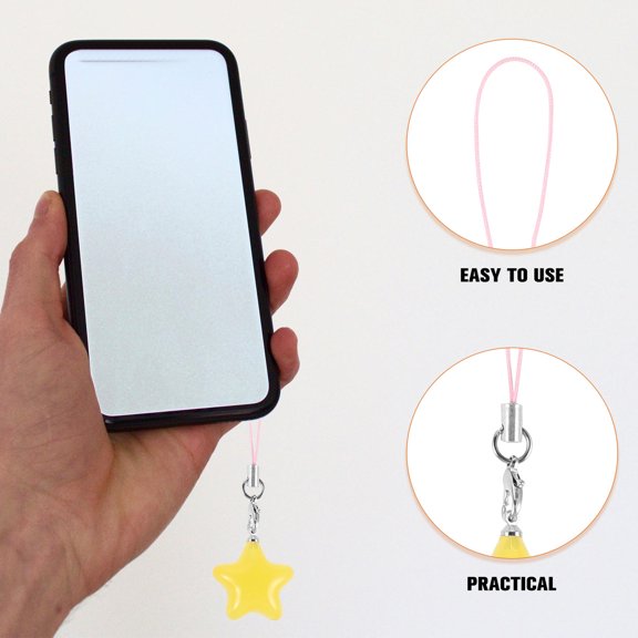 OFFIGAM 10Pcs Pink Star Phone Strap Versatile Mobile Phone Pendant with Durable Material for Decoration