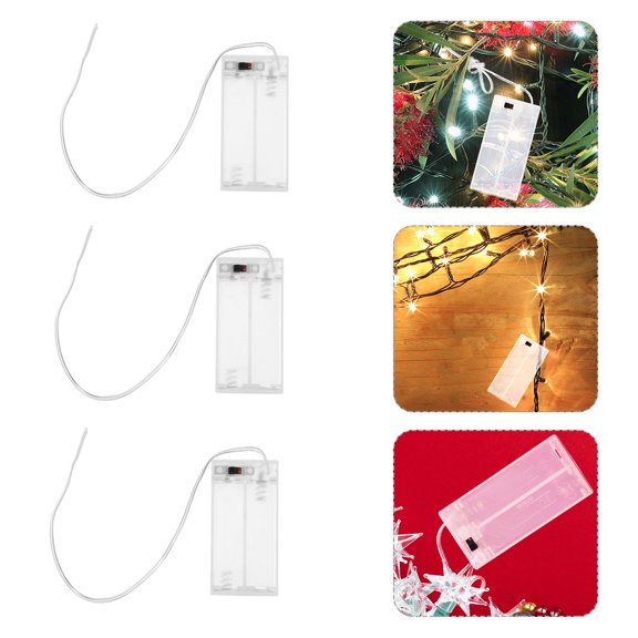 OFFIGAM 10Pcs Plastic Battery Shell for String Lights Universal Compatible Transparent Battery Case