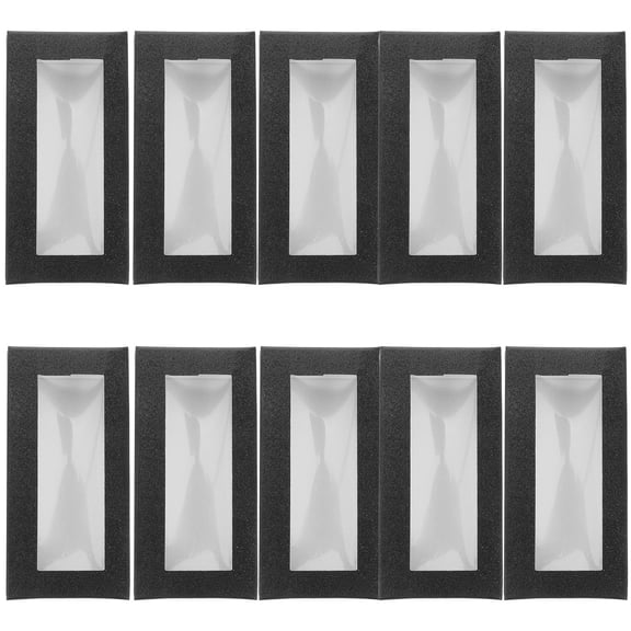 OFFIGAM 10pcs Black Hollow Cardboard Eyelash Packaging Box for False Lashes