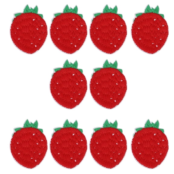 OFFIGAM Red Strawberry Iron on Patches for DIY Clothes and Garment Repair 10Pcs