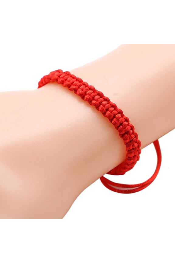 10-Pack Red String Bracelets Adjustable Woven Rope Bands for Men Women Unisex Stylish Joyful Accessories