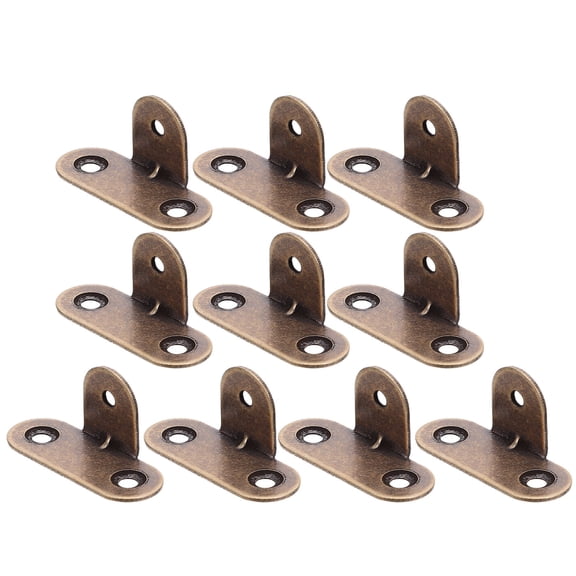 OFFIGAM 10Pcs Heavy Duty Light Brown Right Angle Brackets for Furniture Joint Connection