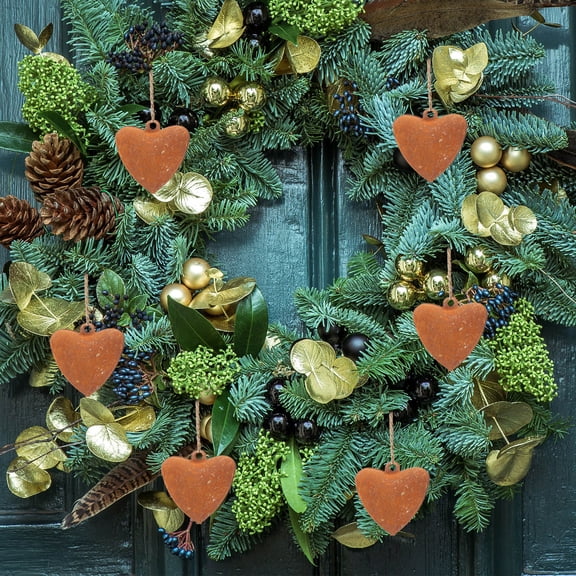 OFFIGAM 10 Pcs Heart Shaped Iron for Vintage Christmas Decorations and Holiday Craft Projects
