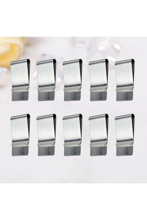 10Pcs Stainless Steel Money Clips Slim Wallet Holder Cash and Card Clip Plated