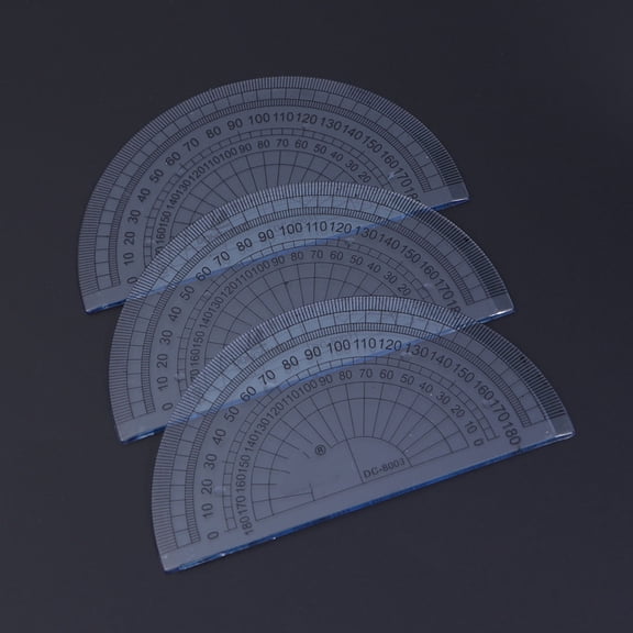 OFFIGAM 10Pcs Transparent Plastic Protractor 180 Degrees Accurate Number Geometry Drawing Tool