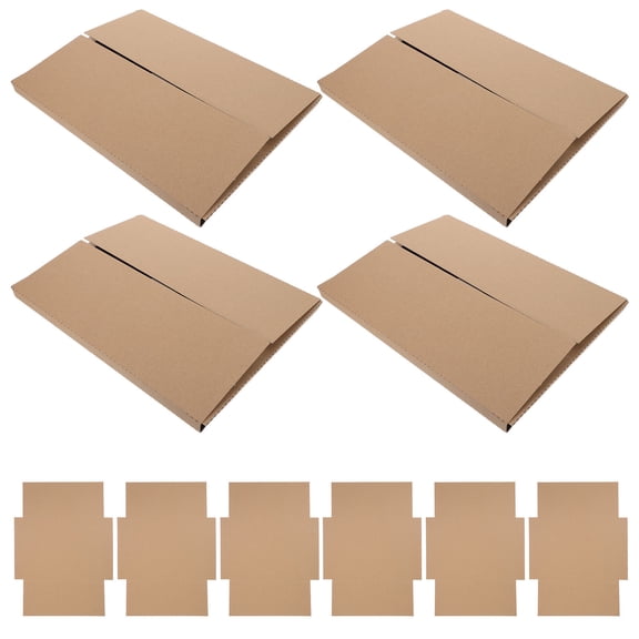 OFFIGAM 10Pcs Vinyl Record Shipping Boxes in Light Yellow with Sturdy Structure for Disc and Cassette Packaging
