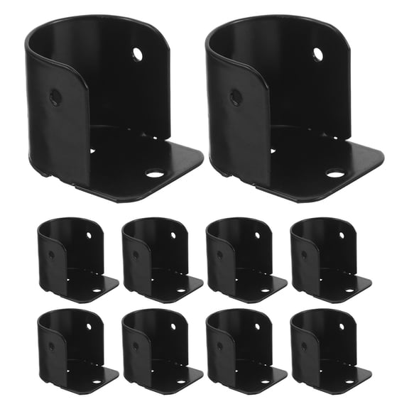 OFFIGAM Versatile Black Metal Rod Socket, Sturdy Material, Multi-Use, 10Pcs