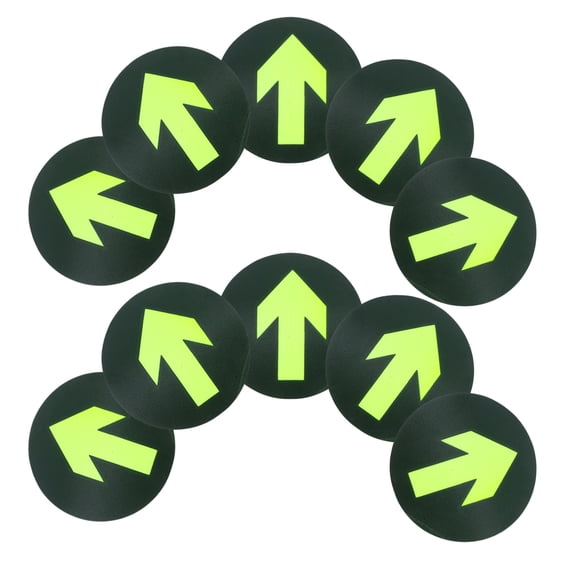 OFFIGAM 10Pcs Waterproof Night Warning Stickers Round Floor Safety Caution Sign for Mall Staff