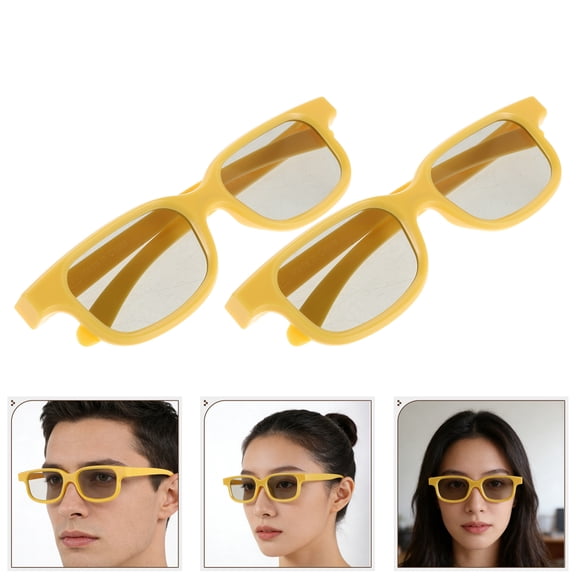OFFIGAM 10Pcs Yellow 3D Cinema Glasses for Monitor Viewing and Gaming with High Transparency Lenses