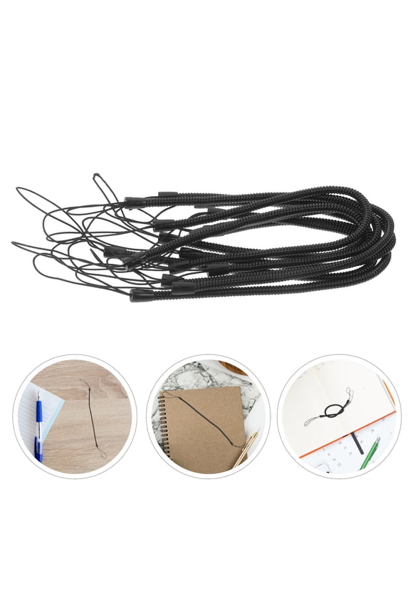 10Set Anti Lost Rope Dualhead Strap Coiled Lanyard Stylus Black Versatile for Stylus Tool Back to School