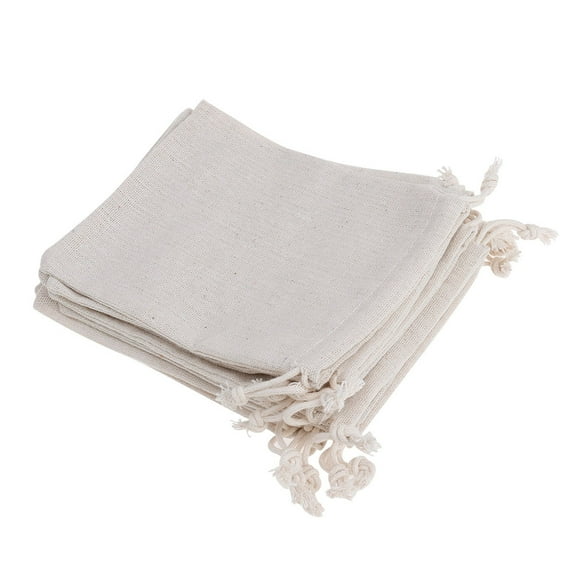 OFFIGAM 10Set Small Burlap Favor Bag Natural Linen Easy Closure for Party Wedding