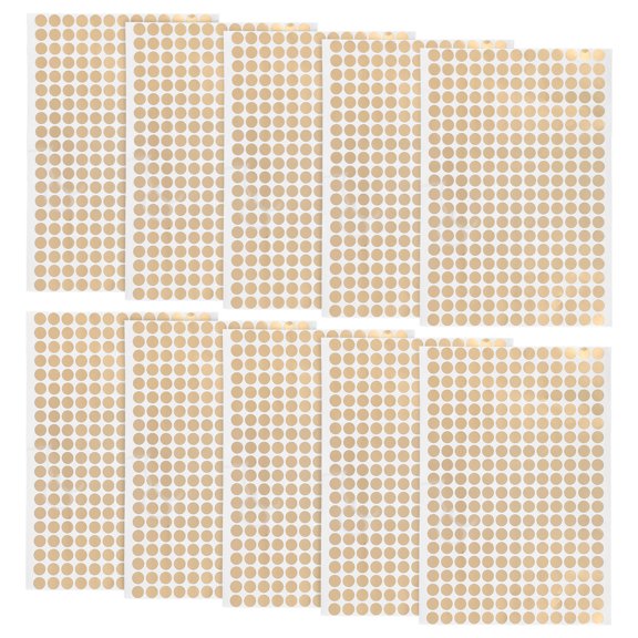 OFFIGAM 10Sheets Copperboard Plated Gold Round Dot Stickers for Coding Sorting and Reward Labels