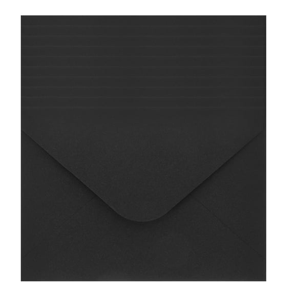OFFIGAM 10pcs Budget DIY Envelope Black Paper Triangular Flap Design for Adults