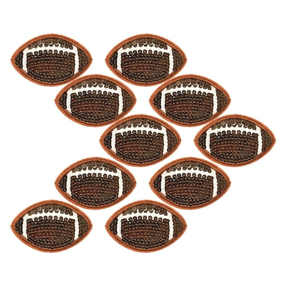 OFFIGAM 10pcs Iron-On Sequin Embroidery Patches for Sports Clothing Hats Jackets Craft Accessories