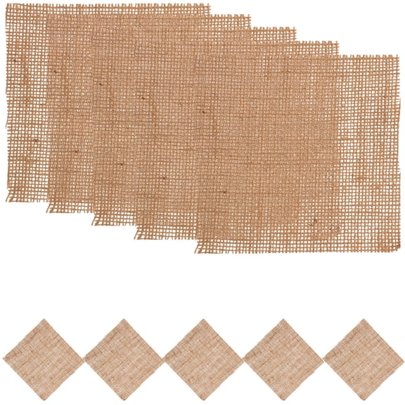 OFFIGAM 10pcs Linen Photography Background Mats Light Brown Natural Style Wedding and Event Decorations