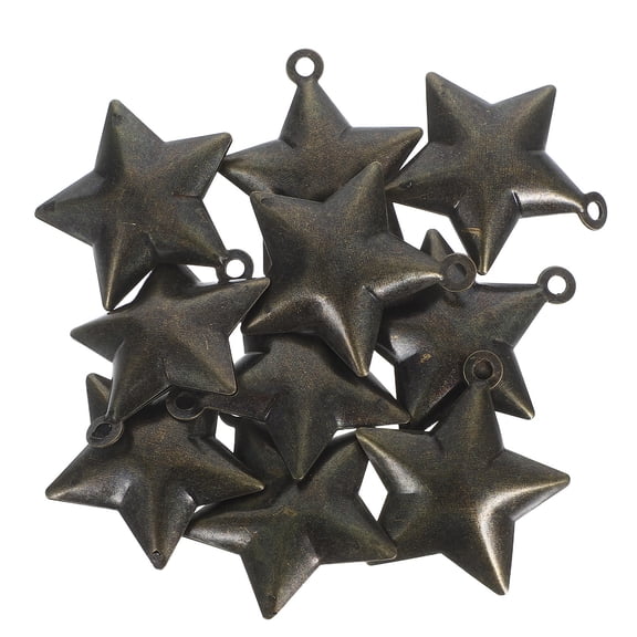 OFFIGAM 10pcs Small Craft Bell Coffee Vintage Holiday Ornaments for Home Party New Year Celebrations