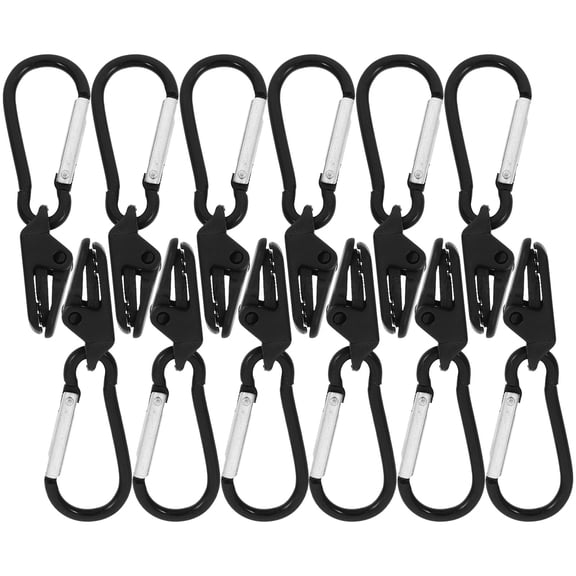 OFFIGAM 12 Pcs Black Plastic Camping Tent Clamps Outdoor Hardware Kits for Tent Accessories