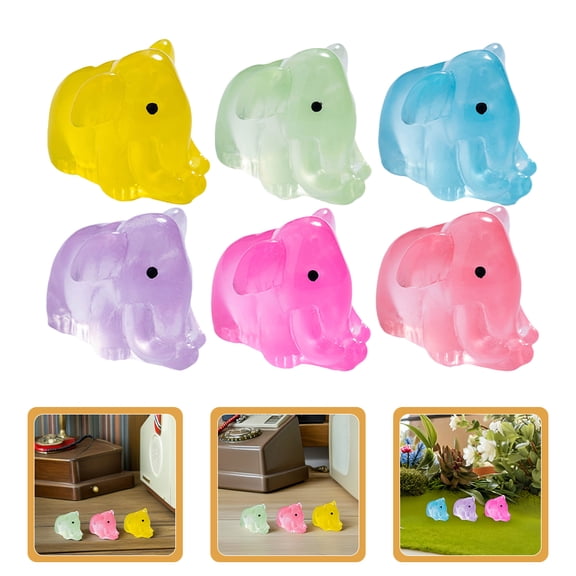 OFFIGAM 12-Piece Mini Resin Elephant Figurine Set, Colorful Decorative Garden Accents and Unique Home Decor Statues Collection