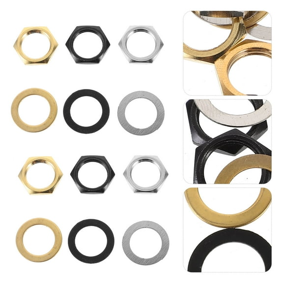 OFFIGAM 12 Sets Electric Guitar Metal Nut Washer Gasket Replacement Kit for Easy Installation and Performance