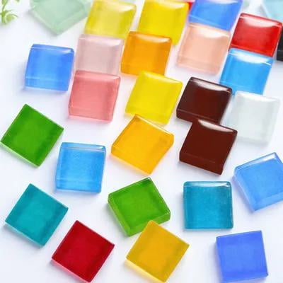 OFFIGAM 1200 Pcs Stained Glass Craft Crystals Assorted Colors for Holiday Decorations and Art Projects