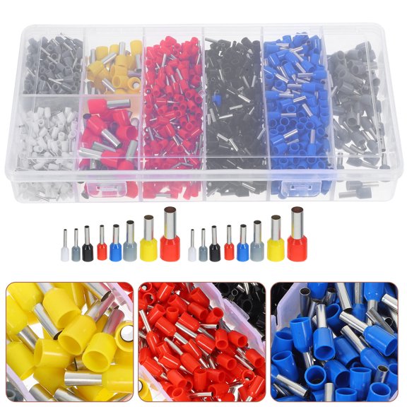 OFFIGAM 1200Pcs Electrical Wire Terminal Connectors Kit with PVC Zinc Alloy for Safe Stable Wiring