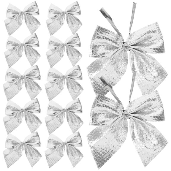OFFIGAM 120 Pieces Christmas Bow Ornaments for Tree Hanging, Indoor Holiday Decorations, Festive Xmas Party Supplies